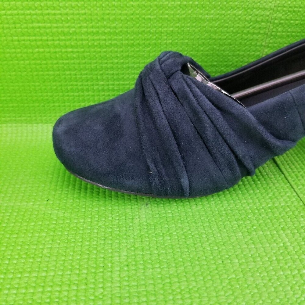 ✅Hotter Amethyst Navy Suede Heels Womens 11 Soft Twist Blue Leather Classic Pump - Picture 12 of 16